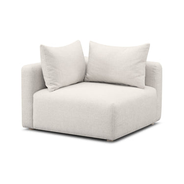 TOV Hangover Contract-Grade Textured Fabric Modular Corner Chair, Cream option, image 1
