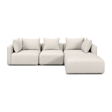 TOV Hangover 4-Piece Contract-Grade Textured Fabric Modular Sectional, Cream option, image 1