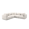 TOV Hangover 5-Piece Contract-Grade Textured Fabric Modular L-Sectional, Cream option, image 1