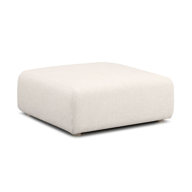 TOV Hangover Contract-Grade Textured Fabric Ottoman, Cream option, image 1