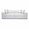 TOV Mindy 84" Performance Chenille Basketweave Modular Loveseat Cream
