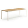 TOV Sardinia 95" Light Teak Outdoor Rectangular Dining Table Cream, Light Teak