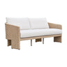 TOV Alexa 80" Rattan Performance Fabric Outdoor Sofa Cream