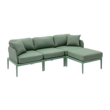TOV Kapri 4-Piece Modular Outdoor Sectional Moss Green