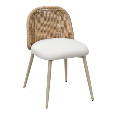 TOV Alexa Rattan Performance Fabric Dining Chair Cream