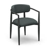 TOV Annika Textured Contract-Grade Fabric Outdoor Dining Arm Chair Black