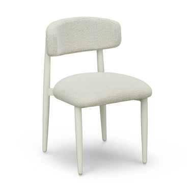 TOV Annika Textured Contract-Grade Fabric Outdoor Dining Side Chair Cream