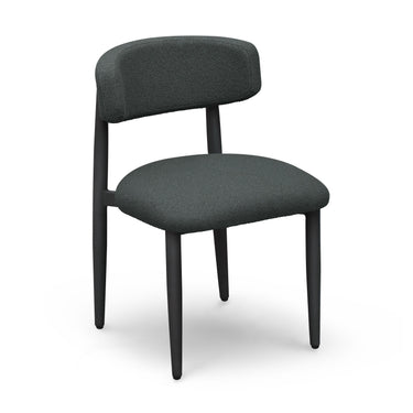 TOV Annika Textured Contract-Grade Fabric Outdoor Dining Side Chair Black