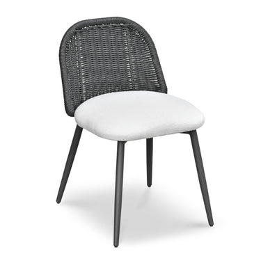 TOV Alexa Rattan Performance Fabric Dining Chair Black