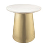 TOV Bleeker Marble Side Table Gold, White Marble
