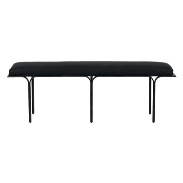 TOV Bryn 59" Black Linen Bench, image 1