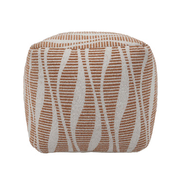 TOV Ember Natural and Cream Woven Pouf, image 1