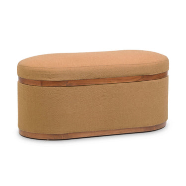 TOV Olivier 41" Boucle Oval Storage Ottoman, Peach option, image 1