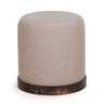 TOV Como Burl and Saddle Brown Cotton Jute Contract-Grade Accent Stool, image 1