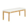 TOV Amara 50" Woven Rattan Performance Fabric Bench, Natural option, image 1