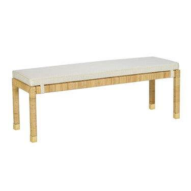 TOV Amara Cream Contract-Grade Linen Bench, image 1