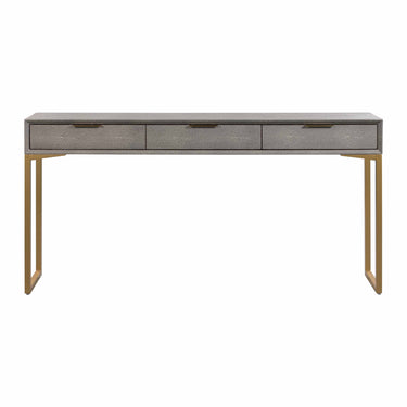 TOV Pesce 59" Shagreen 3 Drawer Console Table Grey