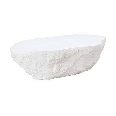 TOV Crag 56" Concrete Indoor / Outdoor Coffee Table, White option, image 1