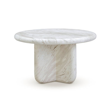 TOV Juju Faux Marble Indoor/Outdoor Round Coffee Table (24"-32"), White / 24" option, image 3