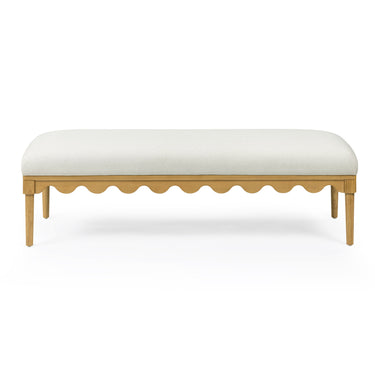 TOV Oodle 56.5" Performance Vegan Mohair Bench, Cream / Natural Ash option, image 1