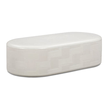TOV Suraya 55" Indoor/Outdoor Concrete Rounded Coffee Table, Ivory option, image 3