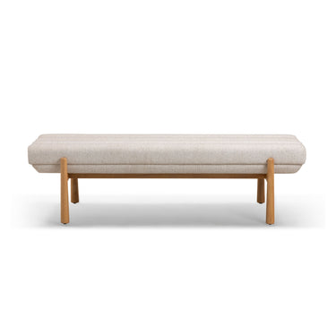 TOV Julianna 56" Textured Performance Fabric Bench, Cream option, image 1