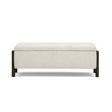 TOV Abby 52" Nubby Fabric Storage Bench, Cream option, image 1