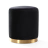 TOV Opal Performance Velvet Ottoman, Black option, image 1