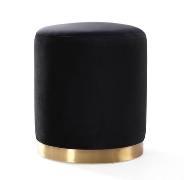 TOV Opal Performance Velvet Ottoman, Black option, image 1