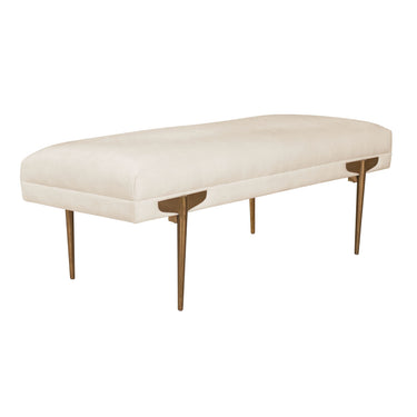 TOV Brno 53.5" Performance Velvet Bench, Off-White option, image 1