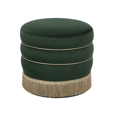 TOV Lakka Performance Velvet Ottoman, Green option, image 1