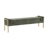 TOV Ines 67" Textured Performance Velvet Bench Green - ON FINAL SALE