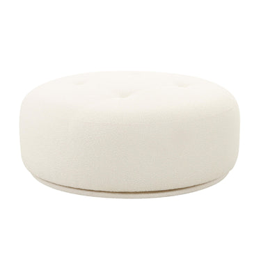 TOV Fickle Cream Performance Boucle Swivel Ottoman, image 1