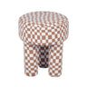 TOV Claire Brown Checkered Boucle Stool, image 1
