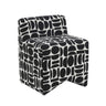 TOV Pippa Geometric Performance Jacquard Weave Accent Stool Black and White
