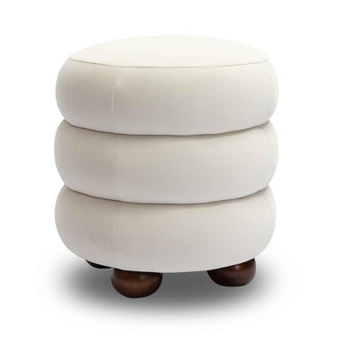 TOV Stefanie Performance Velvet Ottoman, Cream option, image 1
