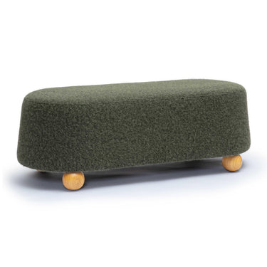 TOV Jaine 48" Contract-Grade Faux Mohair Large Ottoman, Forest Green option, image 1