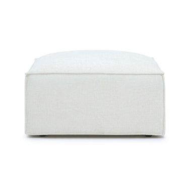 TOV Mindy Performance Chenille Basketweave Ottoman, Cream option, image 1