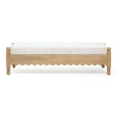 TOV Thelma 56" Cream Performance Basketweave Bench, image 1
