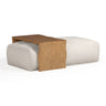 TOV Spencer 54" Performance Basketweave Ottoman with Bridge Table, Cream option, image 1