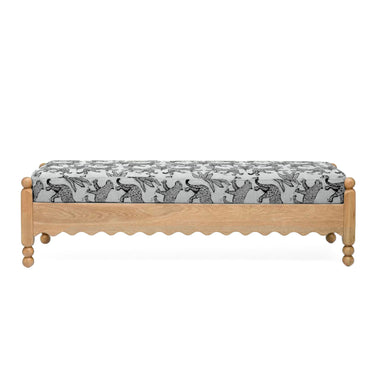TOV Thelma 56" Leopard Performance Jacquard Fabric Bench, Cream option, image 1
