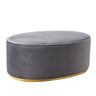 TOV Scarlett Performance Velvet Oval Ottoman, Grey option, image 1