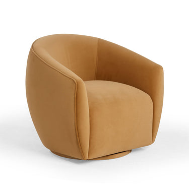 TOV Jordan Performance Velvet Swivel Accent Chair, Tan option, image 1