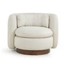 TOV Nura Cream Performance Vegan Mohair Swivel Accent Chair, image 1