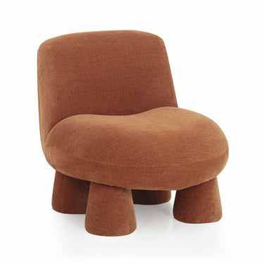 TOV Stomp Upcycled Performance Chenille Accent Chair Rust