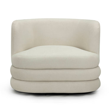 TOV Astor Performance Faux Mohair Swivel Hotel Lounge Chair, Cream option, image 1