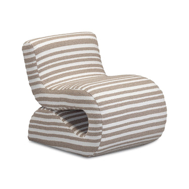 TOV Senna Taupe Organic Stripes Contract-Grade Jacquard Fabric Accent Chair, image 1