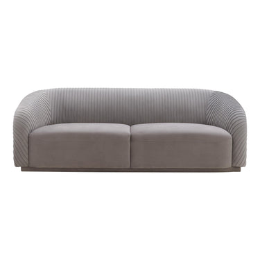 TOV Yara 90.6" Pleated Performance Velvet Sofa Grey