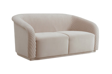 TOV Yara 70" Pleated Performance Velvet Loveseat Beige
