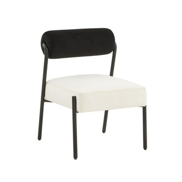 TOV Jolene Performance Velvet Accent Chair, Black/Cream option, image 1
